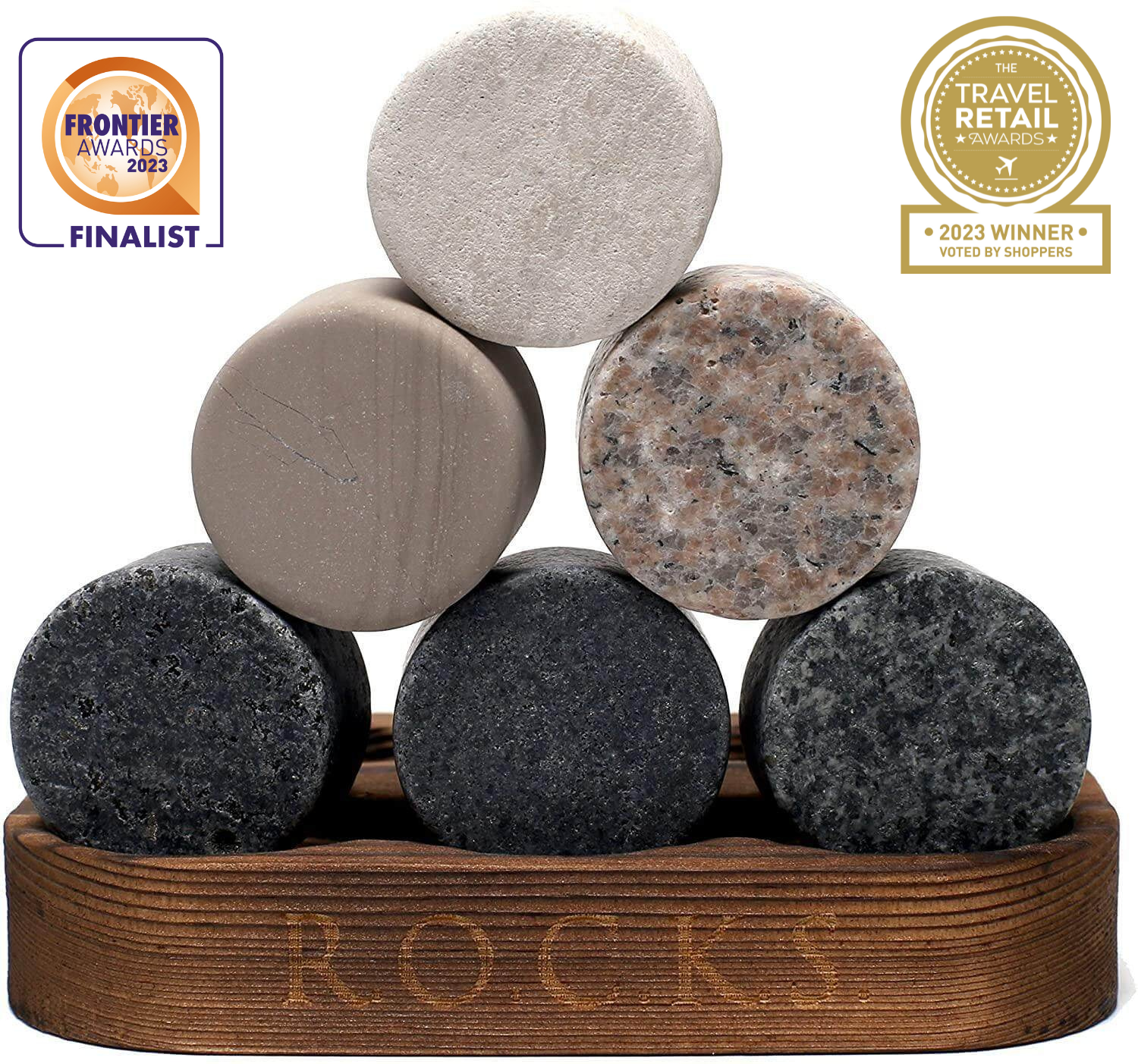 Aberdeen Oak Whiskey Stones Set - Whiskey Rocks Chilling Stones, Stainless-Steel Whiskey Stone Ice Cubes, Chilling Rocks, Whiskey Stones Large