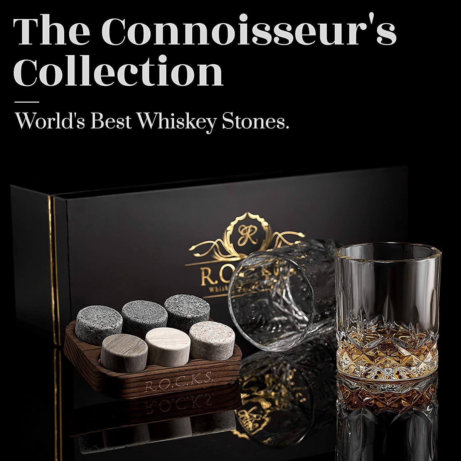 The Connoisseur's Set - Chilling Stones & Crystal Nosing Tasting Glass –  TheWhiskeyDepot